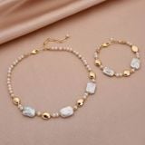 Lắc Tay Ngọc Trai Tự Nhiên Mạ Vàng 14K Mẫu DAJN446