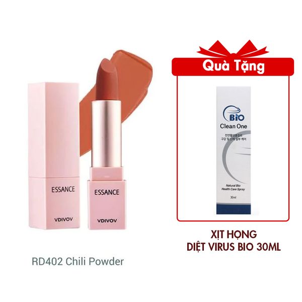 Son Lì Lâu Trôi Essance Lip Rouge Velvet 3.5G Rd402 Chili Powder
