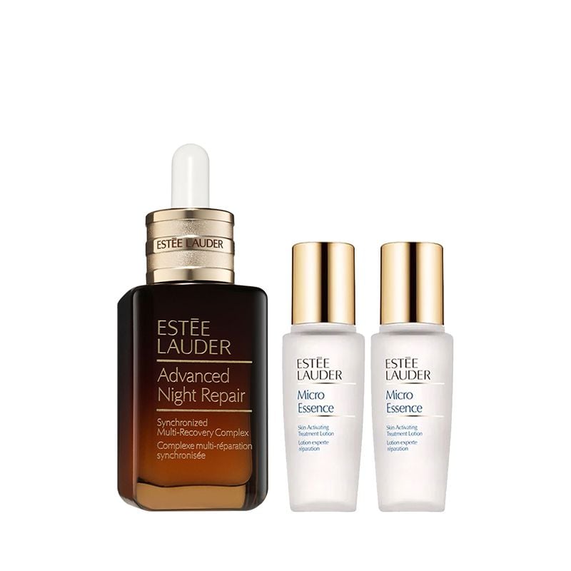 Combo Tinh Chất Phục Hồi Chống Lão Hóa Thế Hệ Mới Estee Lauder Advanced Night Repair Synchronized Multi-Recovery Complex Serum 50ml Và  2 Chai Nước Dưỡng Tinh Chất Estee Lauder Micro Essence Skin Activating Treatment Lotion 15mlx2