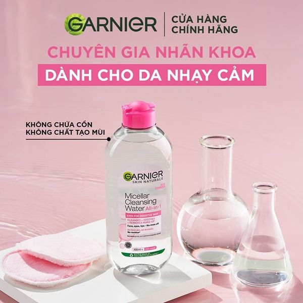Nước Tẩy Trang Garnier Dành Cho Da Nhạy Cảm Micellar Cleansing Water For Sensitive Skin 125ml