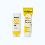 (HSD: 10/2026) Combo Garnier Serum Chống Nắng Mỏng Nhẹ 30ml + Sữa Rửa Mặt Tạo Bọt Dưỡng Sáng Da 50ml