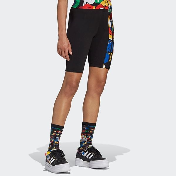 Quần Short Thời Trang Nữ Adidas Originals-App Short Leggings Black/Multco HC4472