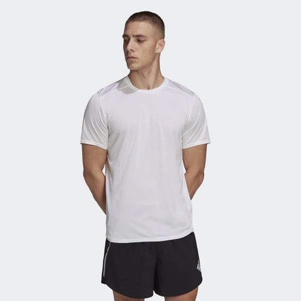 Áo Thun Chạy Bộ Nam Adidas APP D4R TEE MEN  WHITE HC9826-1