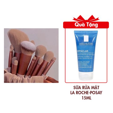 Set Cọ trang điểm 13 món Herw Mẫu HERW101 Tặng Combo 5 Gói Khăn Giấy Ướt Neutrovis