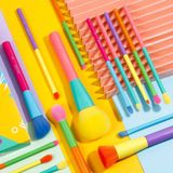 Bộ Cọ Trang Điểm Nghệ Thuật 15 Món Với Tay Cầm Bằng Gỗ, Lông Cọ Siêu Mịn Mẫu HERW138