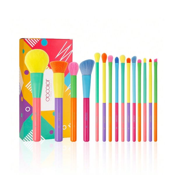 Bộ Cọ Trang Điểm Nghệ Thuật 15 Món Với Tay Cầm Bằng Gỗ, Lông Cọ Siêu Mịn Mẫu HERW138