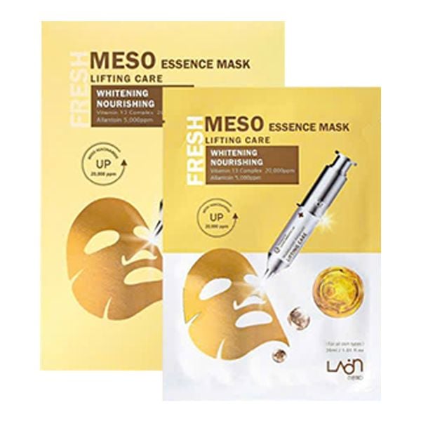 Hộp Mặt Nạ Vàng Làm Trắng Da Chống Lão Hoá Laon Fresh Meso Essence Mask Lifting Care Whitening Nourishing 30ml (10 miếng )