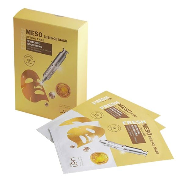 Hộp Mặt Nạ Vàng Làm Trắng Da Chống Lão Hoá Laon Fresh Meso Essence Mask Lifting Care Whitening Nourishing 30ml (10 miếng )