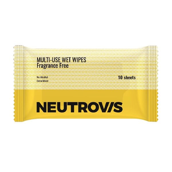 (HSD: 10/2025) Combo 10 Gói Khăn Giấy Ướt Đa Dụng Không Mùi An Toàn Neutrovis - (Gói 10tờ)