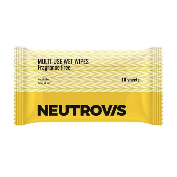 (HSD: 10/2025) Combo 50 Gói Khăn Giấy Ướt Đa Dụng Không Mùi An Toàn Neutrovis - (Gói 10tờ)