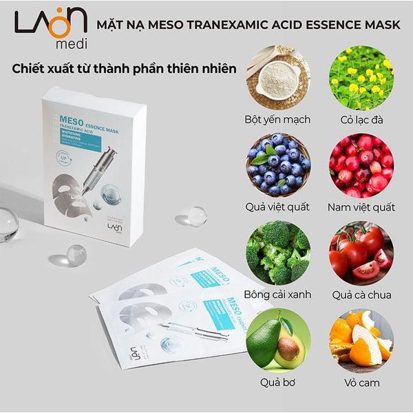Hộp Mặt Nạ Bạc Làm Trắng Dưỡng Ẩm Laon Fresh Meso Essence Mask Tranexamic Acid Whitening Hydrating 30ml (10 Miếng )