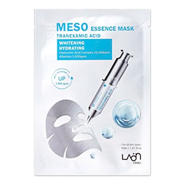 Hộp Mặt Nạ Bạc Làm Trắng Dưỡng Ẩm Laon Fresh Meso Essence Mask Tranexamic Acid Whitening Hydrating 30ml (10 Miếng )