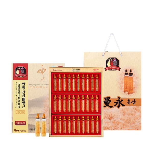 (HSD: 3/2027) Tinh Chất Nước Hồng Sâm Núi Manyoung Hộp 30 Ống x 20ml