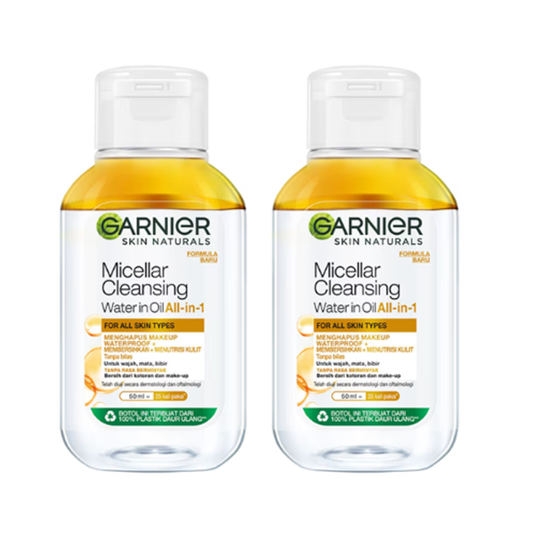 Combo 2 Nước Tẩy Trang Garnier Micellar Oil-Infused Cleansing Water Dành Cho Da Khô, Nhạy Cảm 50mlx2