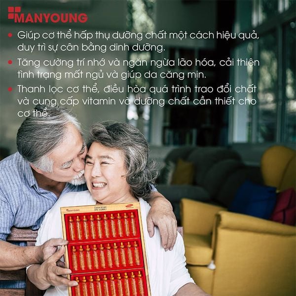 (HSD: 3/2027) Tinh Chất Nước Hồng Sâm Núi Manyoung Hộp 30 Ống x 20ml