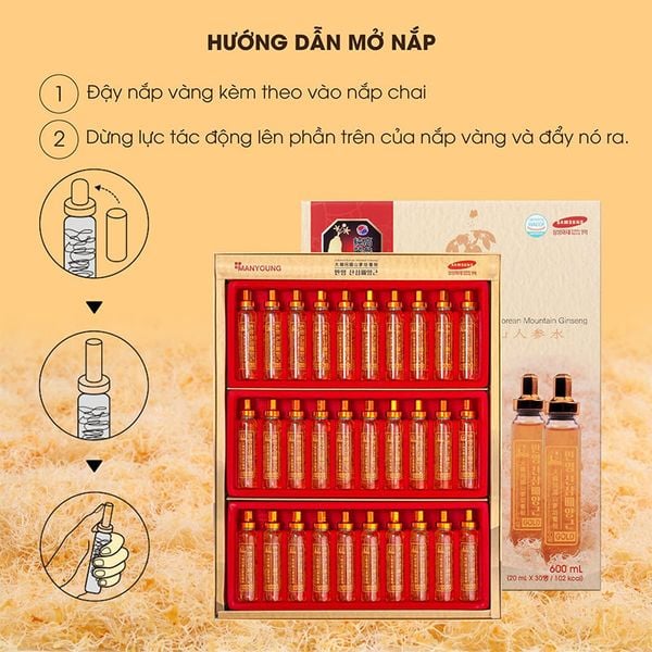 (HSD: 3/2027) Tinh Chất Nước Hồng Sâm Núi Manyoung Hộp 30 Ống x 20ml