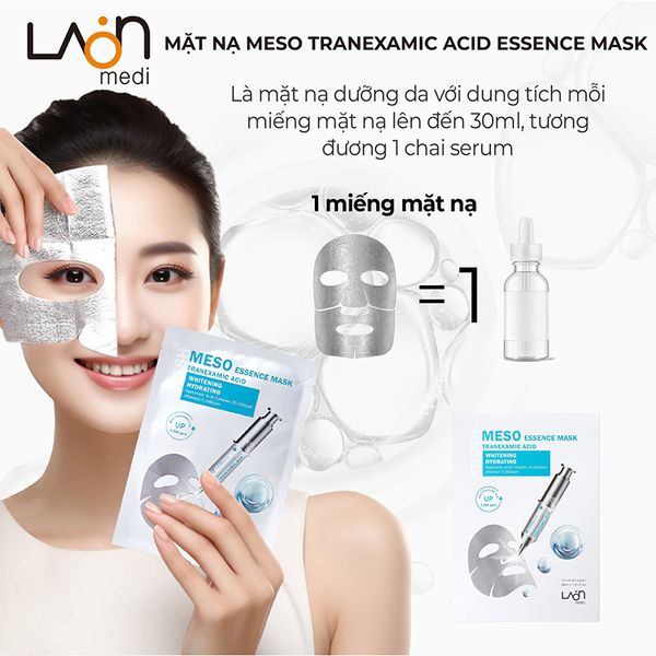 Hộp Mặt Nạ Bạc Làm Trắng Dưỡng Ẩm Laon Fresh Meso Essence Mask Tranexamic Acid Whitening Hydrating 30ml (10 Miếng )