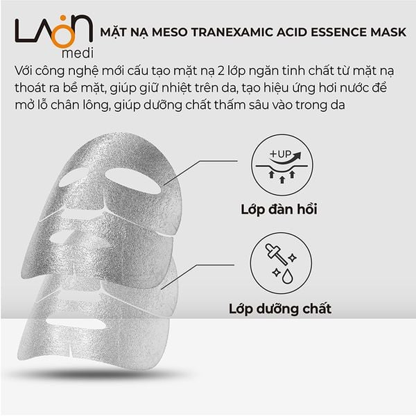 Hộp Mặt Nạ Bạc Làm Trắng Dưỡng Ẩm Laon Fresh Meso Essence Mask Tranexamic Acid Whitening Hydrating 30ml (10 Miếng )