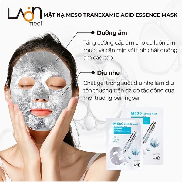 Hộp Mặt Nạ Bạc Làm Trắng Dưỡng Ẩm Laon Fresh Meso Essence Mask Tranexamic Acid Whitening Hydrating 30ml (10 Miếng )