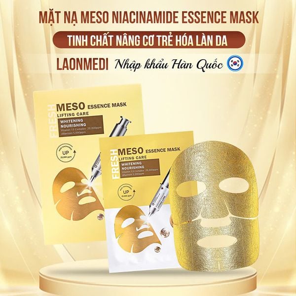 Hộp Mặt Nạ Vàng Làm Trắng Da Chống Lão Hoá Laon Fresh Meso Essence Mask Lifting Care Whitening Nourishing 30ml (10 miếng )