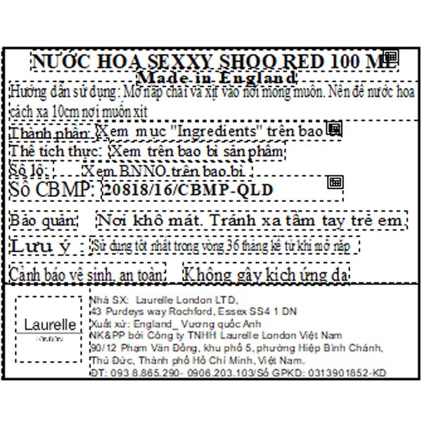 Nước Hoa Nữ Laurelle Sexxy Shoo Red 100ml