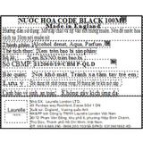Nước Hoa Nam Laurelle London Code Black Pour Homme EDT 100ml
