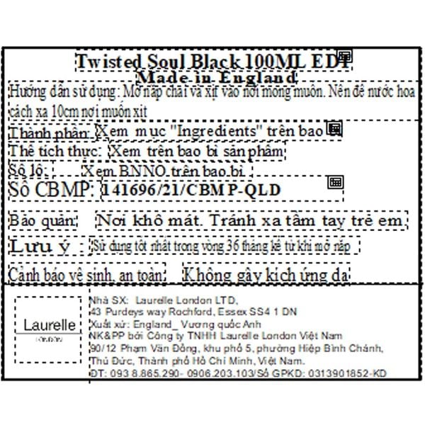  Nước Hoa Nam Laurelle London Twisted Soul Black 100ml