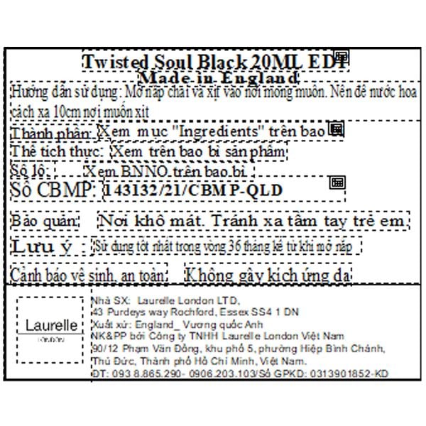 Nước Hoa Nam Laurelle London Twisted Soul Black 20ml