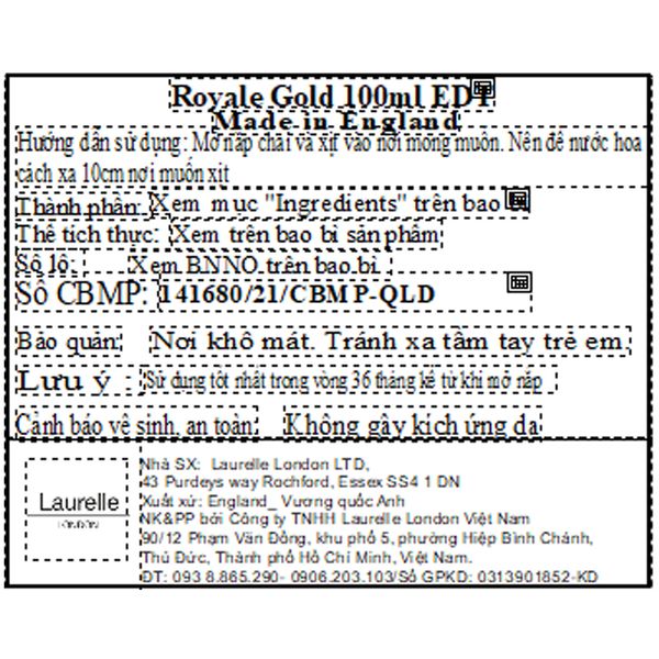Nước Hoa Nam Laurelle London Perfumes Royal Gold 100ml