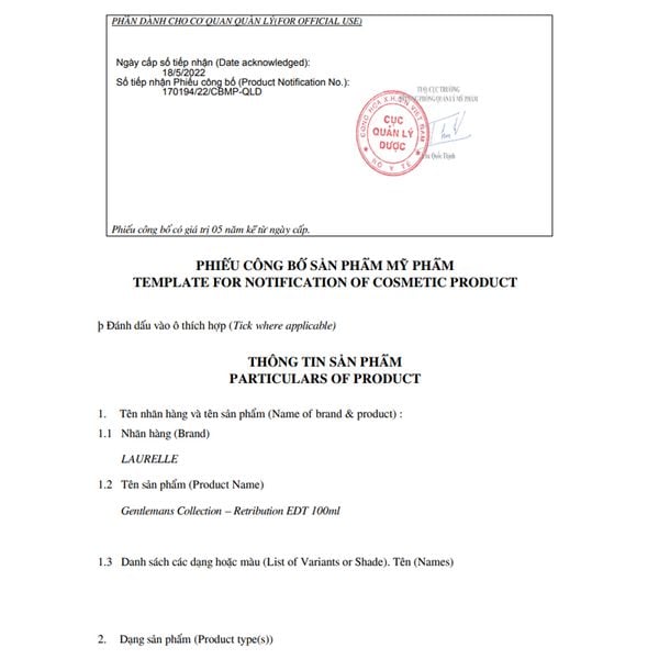 Nước Hoa Nam Laurelle London Gentlemans Collection - Retribution EDT 100ml