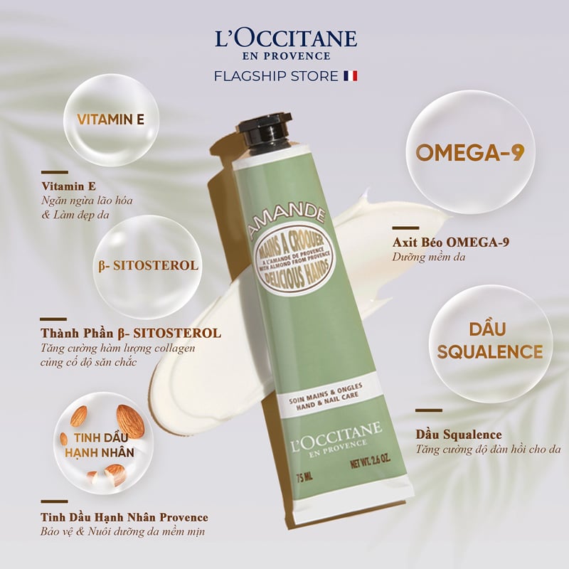 Kem Dưỡng Da Tay Hạnh Nhân L'Occitane Almond Delicious Hands Cream 150 –  Vstyle.vn