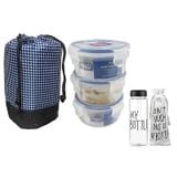 Bộ Túi Hộp Cơm Lock&lock 4P Màu Xanh Navy