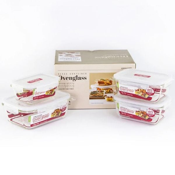 Bộ 4 Hộp Thủy Tinh Lock&Lock Euro LLG429S4