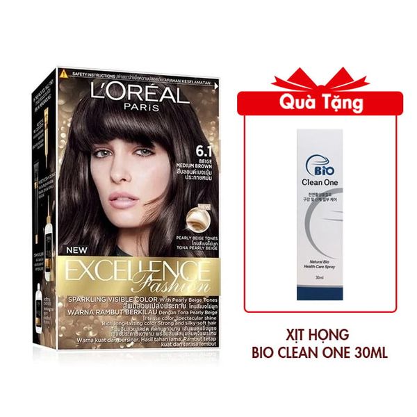(HSD: 1/2026) Kem Nhuộm Dưỡng Tóc Màu Thời Trang LOreal Paris Excellence Fashion 6.1 Nâu Khói 172ml