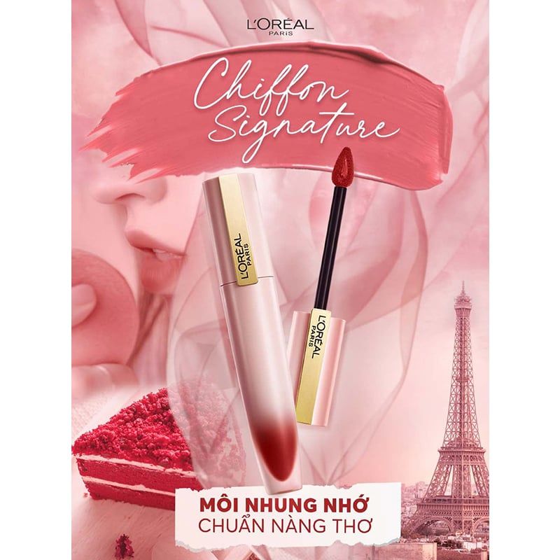 HSD: 04/2024) Son Mịn Lì L'Oréal Paris Chiffon Signature Matte Liquid –  Vstyle.vn