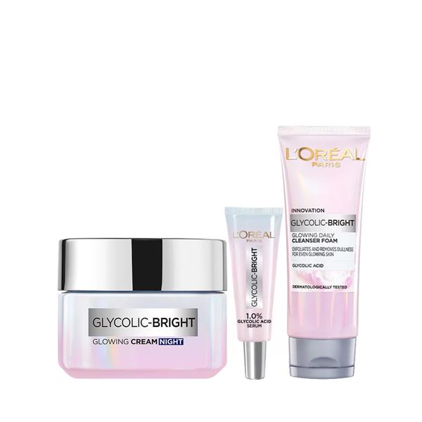 (HSD: 12/2024) Bộ Chăm Sóc Sáng Da Toàn Diện L'Oreal Paris Glycolic 100ml+50ml+7.5ml