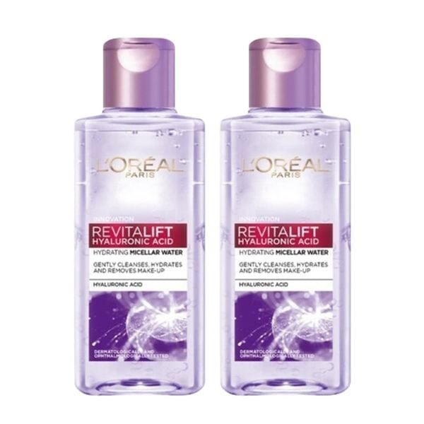 Combo 2 Nước Tẩy Trang L'Oreal Căng Mịn Da Revitalift Hyaluronic Acid Hydrating Micellar Water 95mlx2