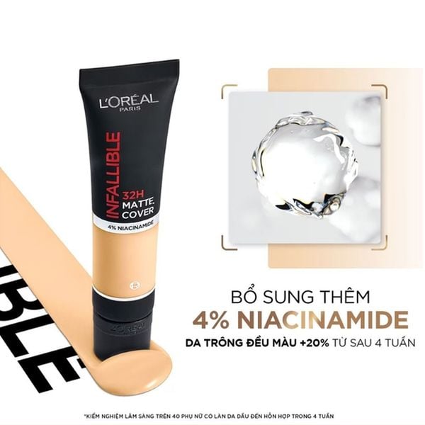 (HSD: 9/2026) Kem Nền L’Oreal Infallible 32H Matte Cover Foundation Che Phủ Cao, Kiềm Dầu 30ml (Có 2 Tông Màu Lựa Chọn)