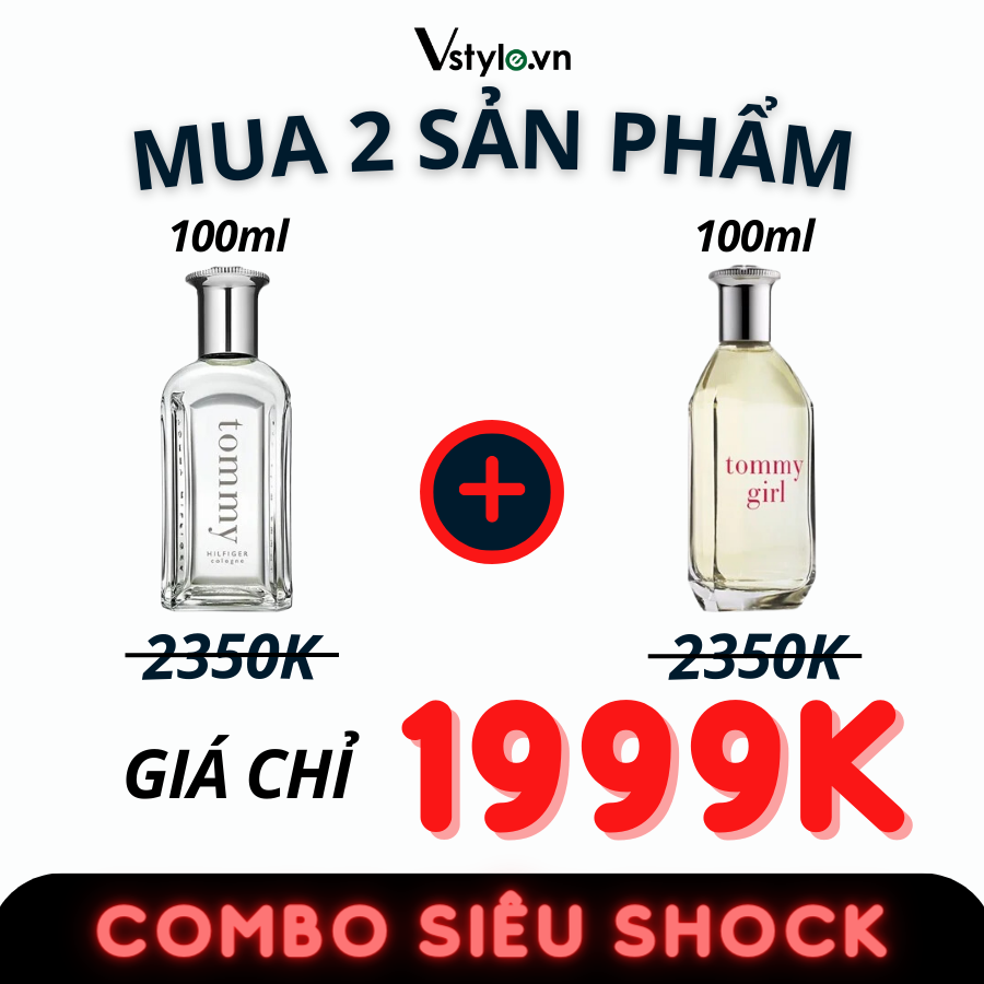 Combo Nước Hoa Tommy Hilfiger Tommy Cologne 100ml (S) Và Nước Hoa Tommy Girl Cologne Spray 100ml