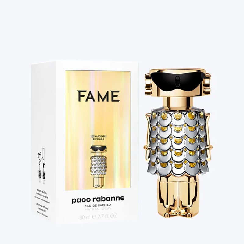 Paco Rabanne Fame Eau de Parfum: El Perfume de la Mujer Moderna - Yara+fame+estuche v\s+perfumero