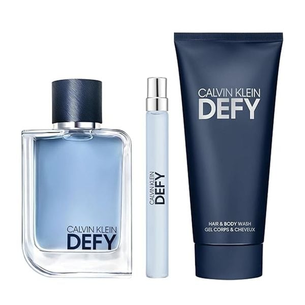 (HSD: 9/2026) Bộ Qùa Tặng Nước Hoa Nam Calvin Klein Men's Defy EDT 100ml-75ml-10ml