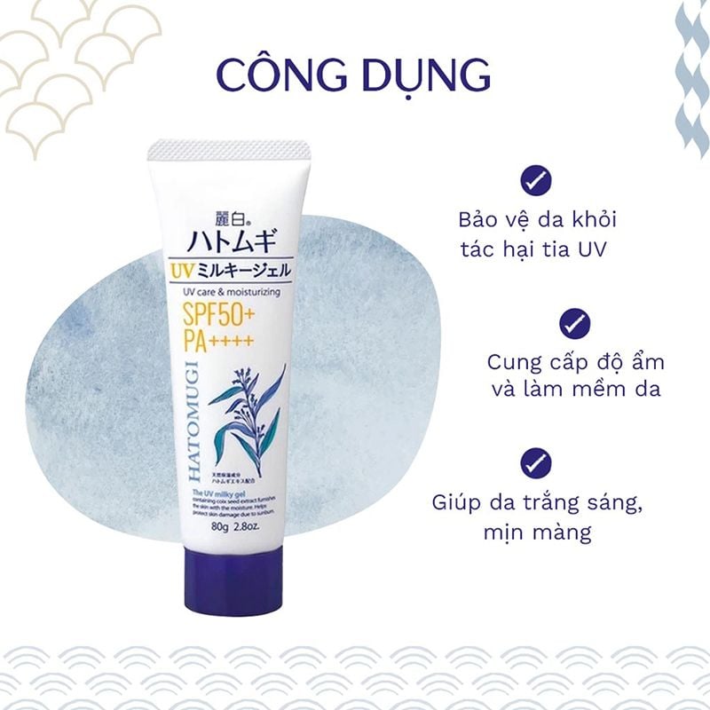 Kem Chống Nắng, Dưỡng Ẩm Và Làm Sáng Da Hatomugi Spf50+ Pa++++(Trắng) -  Vstyle.vn