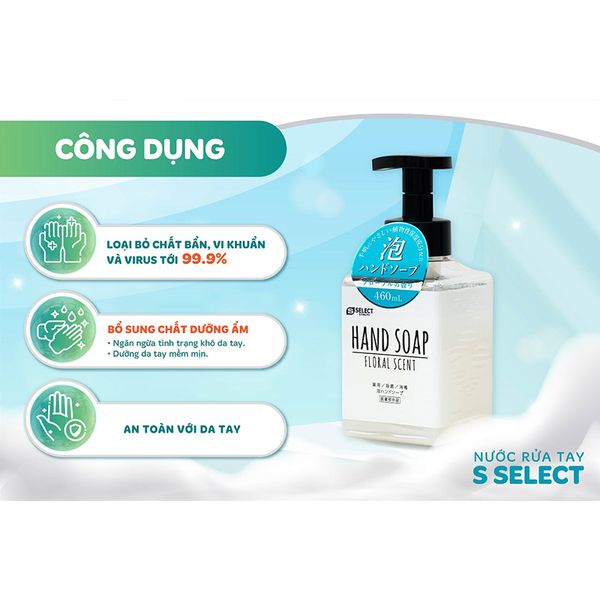 Nước Rửa Tay Tạo Bọt Mịn S Select 460ml