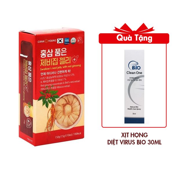 (HSD: 5/2025) Thạch Tổ Yến Hồng Sâm Cana Young (Hộp 10 Gói)