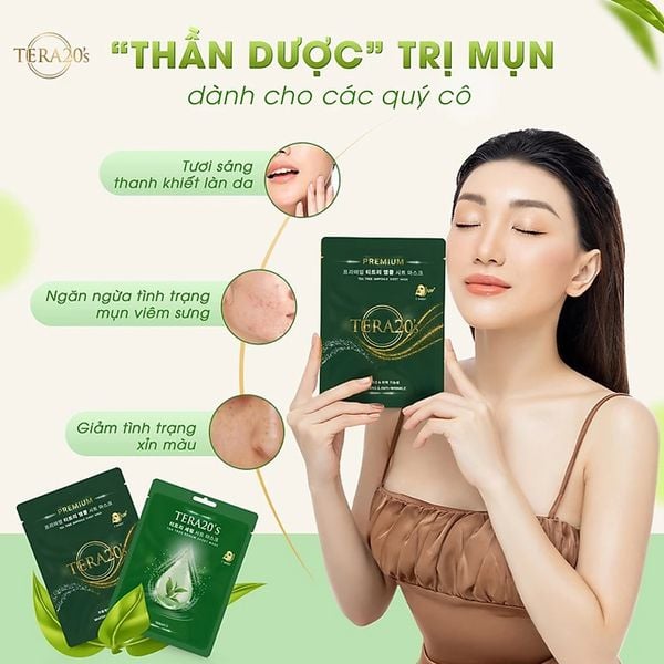 Hộp Mặt Nạ Tinh Chất Tràm Trà Tera20’S (hộp 8 miếng)