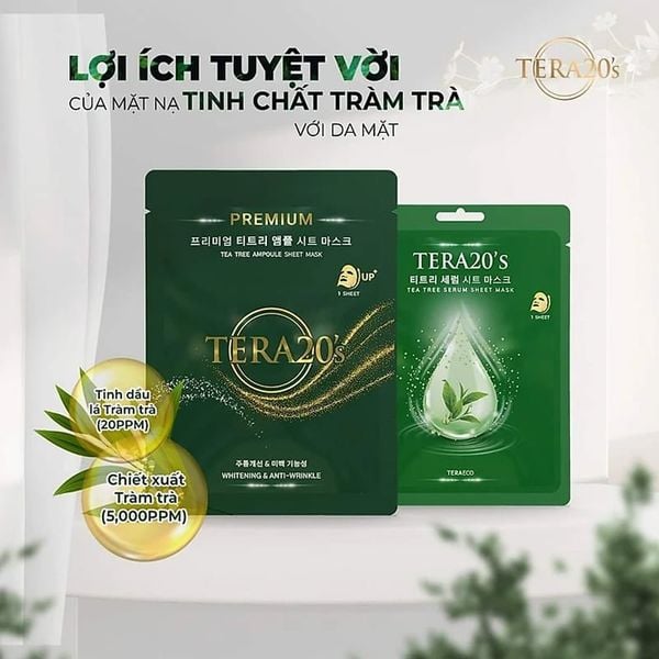 Hộp Mặt Nạ Tinh Chất Tràm Trà Tera20’S (hộp 8 miếng)
