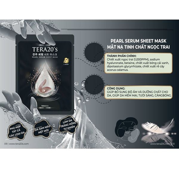 Hộp Mặt Nạ Tinh Chất Ngọc Trai Tera20’S (hộp 8 miếng)