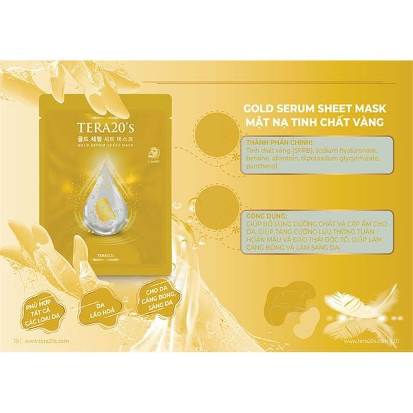 Hộp Mặt Nạ Tinh Chất Vàng Tera20’S (hộp 8 miếng)
