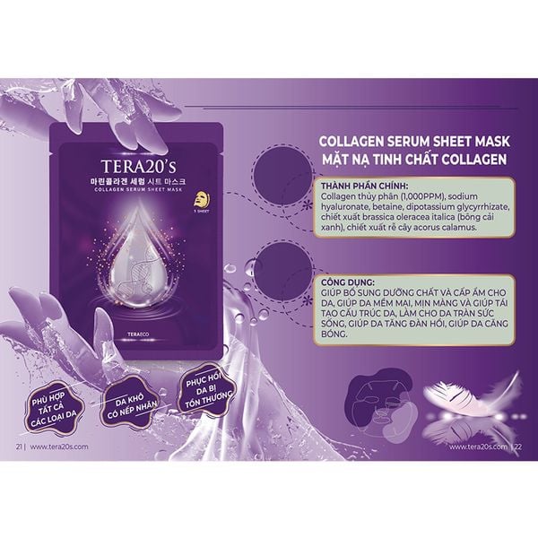 Hộp Mặt Nạ Tinh Chất Collagen Tera20’S (hộp 8 miếng)