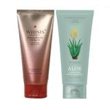 (Nhiều Hạn Sử Dụng) Combo Tẩy Tế Bào Chết Da Mặt Chống Lão Hóa WHISIS Hanbang Refining Peeling Gel 120ml Và Sữa Rửa Mặt Cho Da Khô Chiết Xuất Nhụy Hoa Lô Hội WHISIS Aloe Derma Care Foam Cleansing 120ml